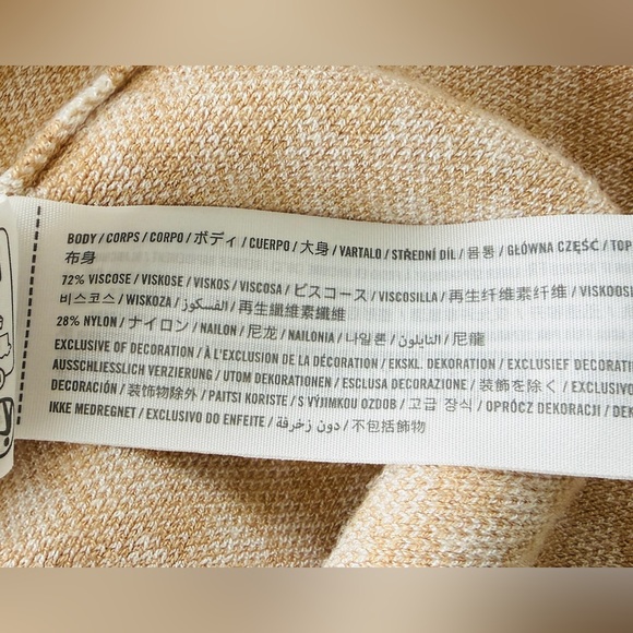 Abercrombie & Fitch Cream and Tan Long Sleeve Sweater Dress, Size MT - Picture 7 of 7